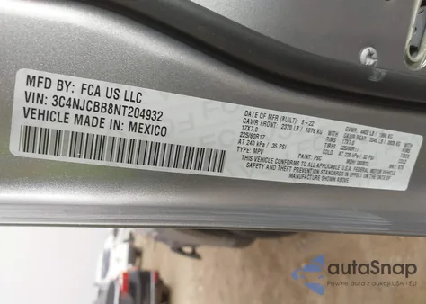 2022 Jeep Compass Latitude из США, поврежденный, VIN 3C4NJCBB8NT204932